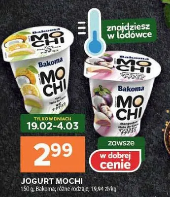 Jogurt mochi Bakoma promocja w Stokrotka