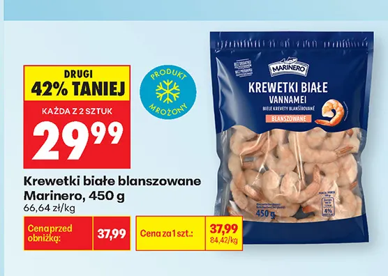 Krewetki białe blanszowane Marinero Vannamei promocja w Biedronka