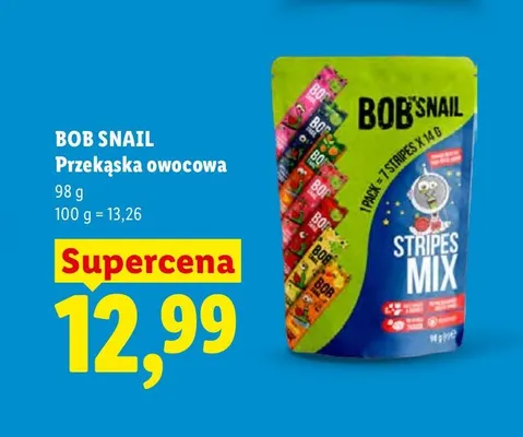 Przekąska owocowa Stripes Mix Bob Snail promocja w Lidl