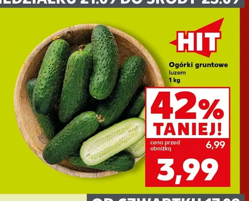 Ogórki gruntowe promocja w Kaufland