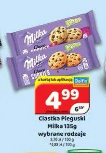 Ciastka Pieguski Milka promocja w Delfin
