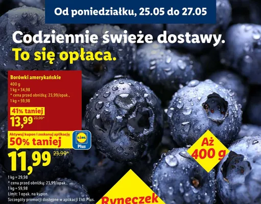 Borówki amerykańskie promocja w Lidl