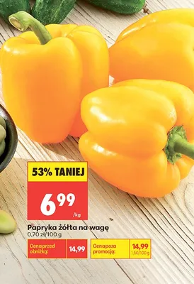 Papryka żółta na wagę promocja w Biedronka