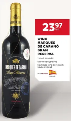 Wino Marqués de Caranó Gran Reserva czerwone wytrawne Hiszpania promocja w Stokrotka