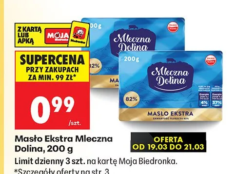 Masło ekstra Mleczna Dolina promocja w Biedronka