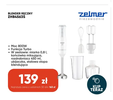 Blender ręczny Zelmer ZHB4563S promocja w Max Elektro