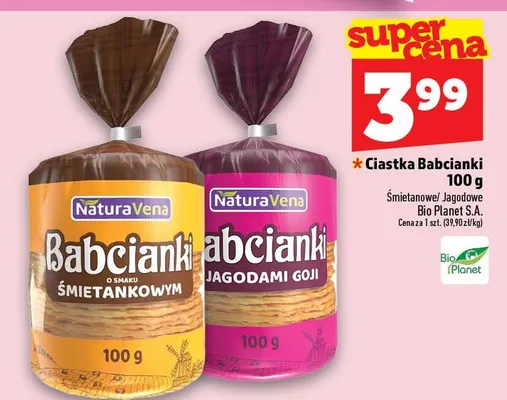 Ciastka Babcianki śmietanowe NaturaVena promocja w TOPAZ