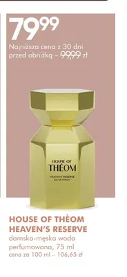 Damsko-męska woda perfumowana House of Thèom Heaven's Reserve promocja w Super-Pharm
