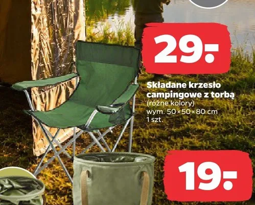 Składane krzesło campingowe z torbą promocja w Netto