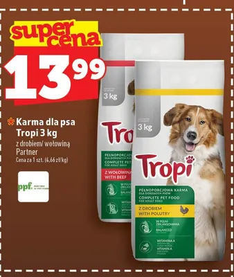 Karma dla psa Tropi z wołowiną promocja w TOPAZ