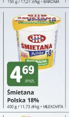 Śmietana Polska Mlekovita 18% promocja w Marketvita