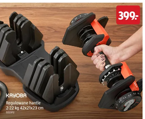 Regulowane hantle 2-22 kg 42x21x23 cm Kayoba promocja w Jula