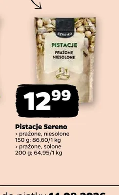 Pistacje prażone niesolone Sereno promocja w Netto