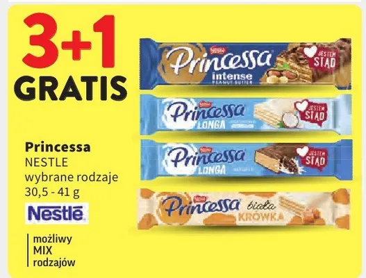 Baton Princessa wybrane rodzaje Intense, Longa, Classic, Latte promocja w Intermarche