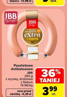 Pasztetowa delikatesowa z szynką JBB promocja w Carrefour Market