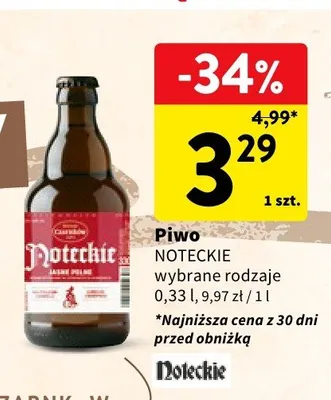 Piwo Noteckie wybrane rodzaje promocja w Intermarche