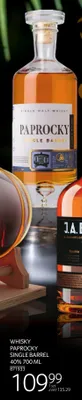 Whisky Paprocky Single Barrel 40% promocja w Selgros