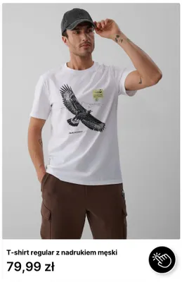 T-shirt regular z nadrukiem męski 4F promocja w 4F