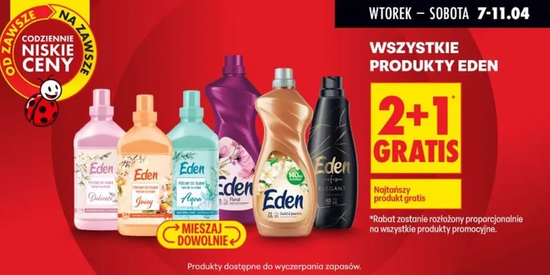 Wszystkie produkty Eden 2+1 GRATIS promocja w Biedronka