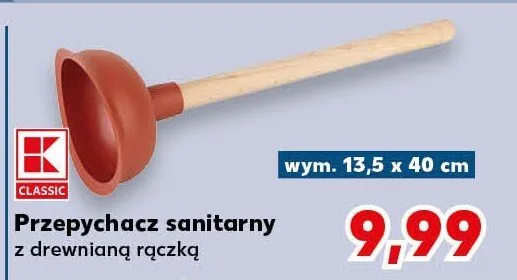 Przepychacz sanitarny z drewnianą rączką promocja w Kaufland