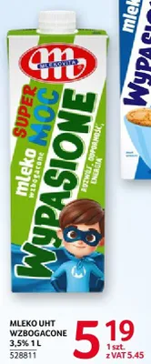 Mleko UHT wzbogacone 3,5% Mlekovita 1 l promocja w Selgros