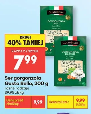 Ser gorgonzola Gusto Bello Dolce promocja w Biedronka
