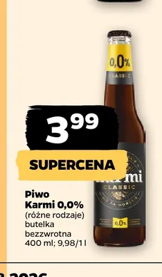 Piwo bezalkoholowe Karmi promocja w Netto