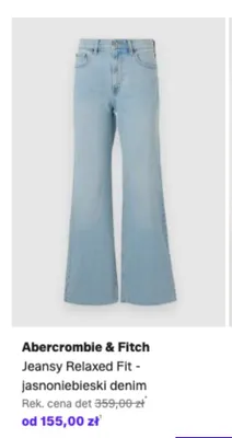 Jeansy Abercrombie & Fitch Relaxed Fit - jasnoniebieski denim promocja w Lounge by Zalando