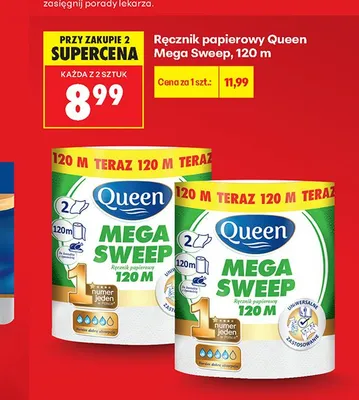 Ręcznik papierowy Queen Mega Sweep promocja w Biedronka