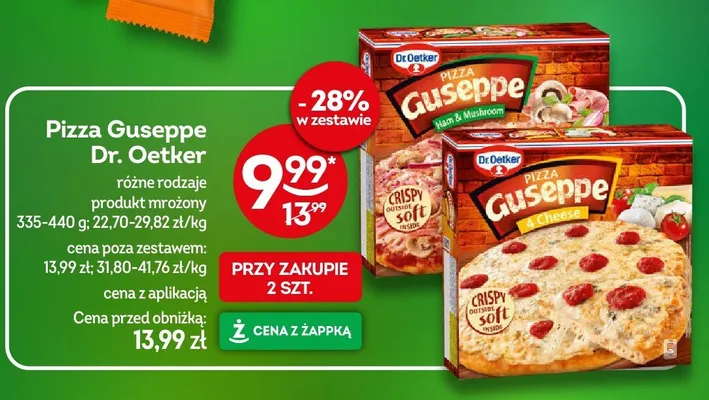 Pizza Guseppe różne rodzaje produkt mrożony promocja w Żabka