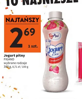 Jogurt pitny FigAnd promocja w Intermarche