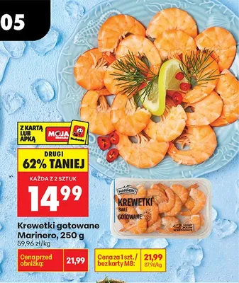 Krewetki gotowane Marinero promocja w Biedronka