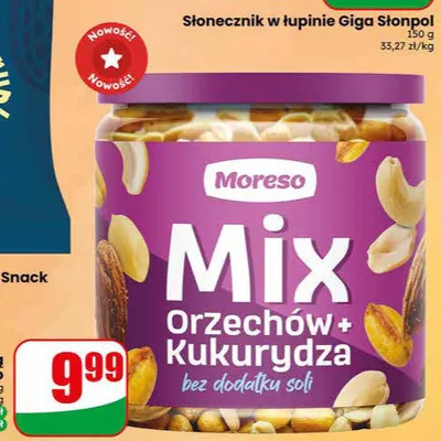 Mix bakalii z kukurydzą bez soli Moreso promocja w Dino