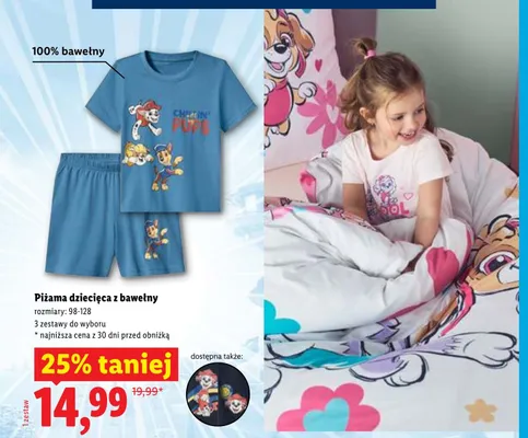 Piżama dziecięca z bawełny promocja w Lidl