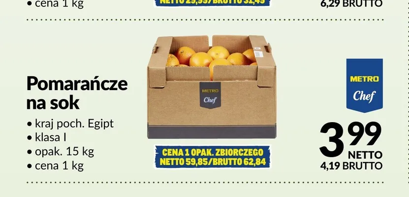 Pomarańcze na sok promocja w Makro