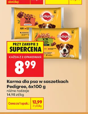 Karma dla psa w saszetkach Pedigree 6-pak 100 g promocja w Biedronka