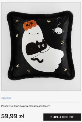 Poszewka haftowana Ghostis 45x45 cm home & you promocja w home&you