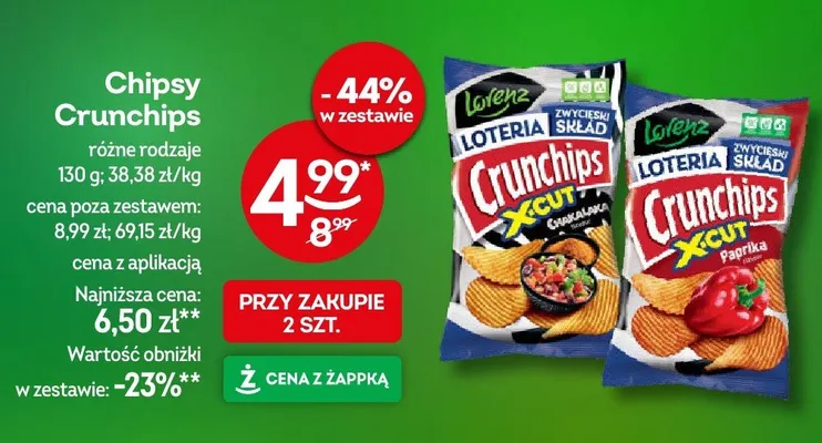 Chipsy Crunchips X-Cut Paprika promocja w Żabka