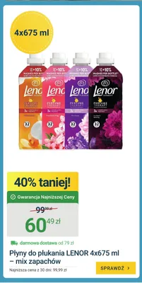 Płyn do płukania Lenor 4-pak mix zapachów promocja w ERLI