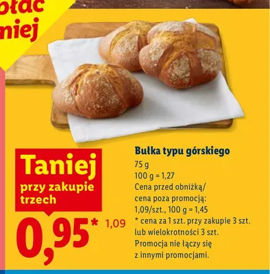 Bułka typu górskiego promocja w Lidl