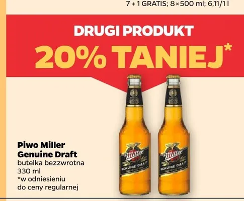 Piwo Miller Genuine Draft promocja w Netto