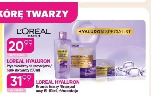 Płyn micelarny do demakijażu Loreal Hyaluron promocja w Drogerie Koliber