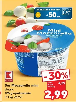 Ser Mozzarella mini classic promocja w Kaufland
