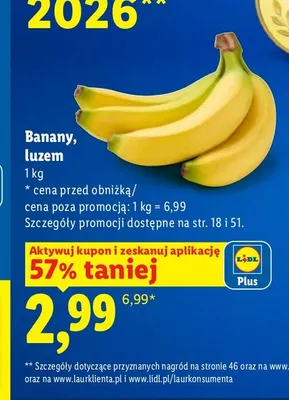 Banany luzem promocja w Lidl