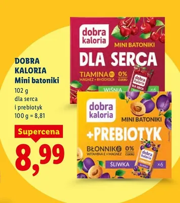 Mini batoniki dla serca i prebiotyk promocja w Lidl