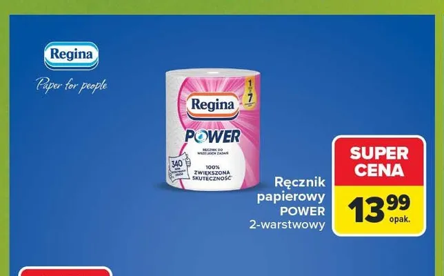 Ręcznik papierowy Regina Power 2-warstwowy promocja w Carrefour Market