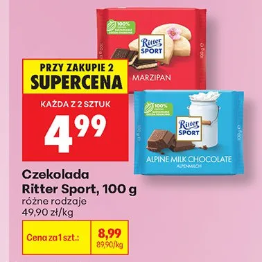 Czekolada Ritter Sport Marzipan promocja w Biedronka