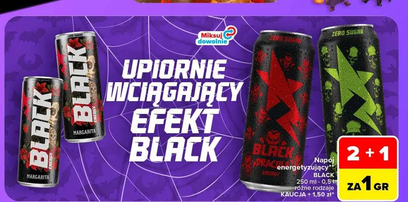 Napój energetyzujący Margarita Zero Sugar Black promocja w Carrefour Market