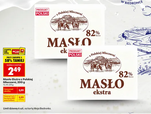 Masło ekstra z Polskiej Mleczarni promocja w Biedronka