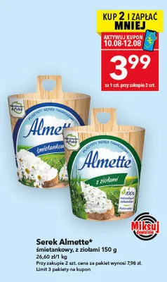 Serek Almette śmietankowy promocja w LEWIATAN